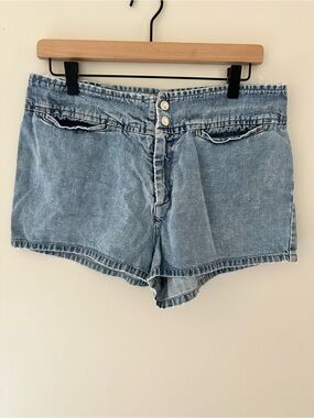 Vintage Guess Made in the USA Classic Light Blue Soft Wash Denim Shorts Sz 31
